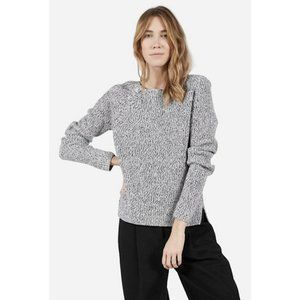 Everlane The Chunky Knit Wide Crewneck Sweater 100% Wool Black White XS $78